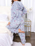 Fashorio Printed Zip Up Long Sleeve Hooded Lounge Jumpsuit