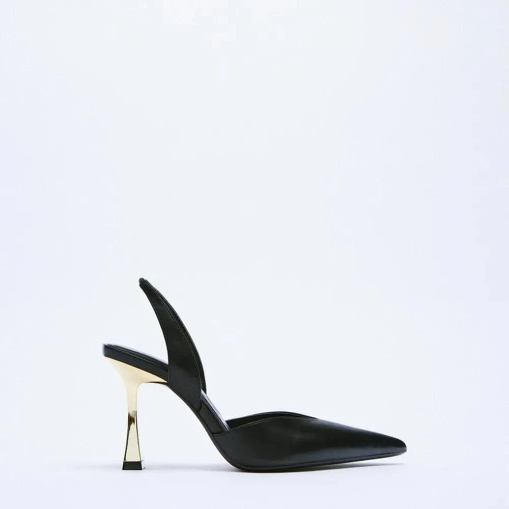 PU Leather Point Toe Stiletto Heel Pumps - Fashorio