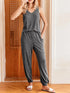 Fashorio Ribbed Knit V-Neck Tank and Pants Lounge Set