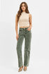 RISEN Tummy Control Mid Rise Straight Leg Corduroy Pants - Fashorio