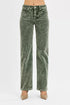 RISEN Tummy Control Mid Rise Straight Leg Corduroy Pants - Fashorio