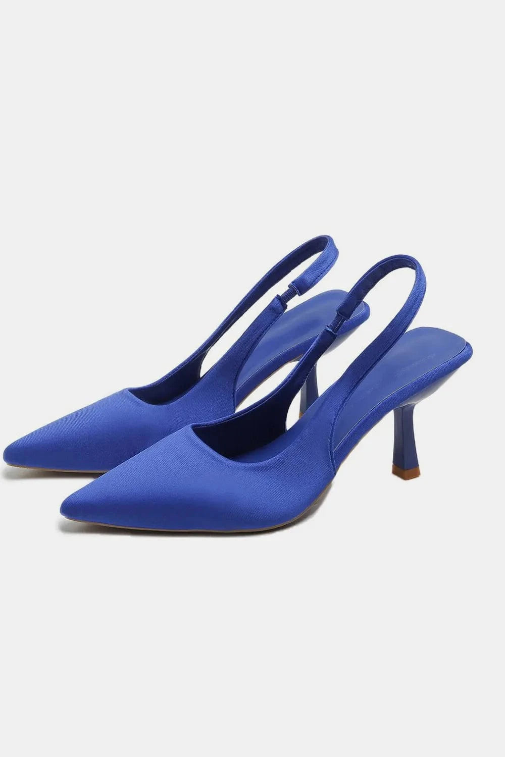 PU Leather Point Toe Pumps Royal Blue - Fashorio