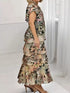 Fashorio Ruffle Layered Printed Maxi Dress