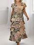 Fashorio Ruffle Layered Printed Maxi Dress