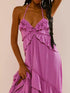 Fashorio Ruffled Halter Neck Maxi Dress