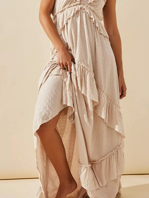 Fashorio Ruffled Halter Neck Maxi Dress