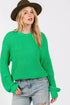 SAGE + FIG Round Neck Drop Shoulder Sweater - Fashorio