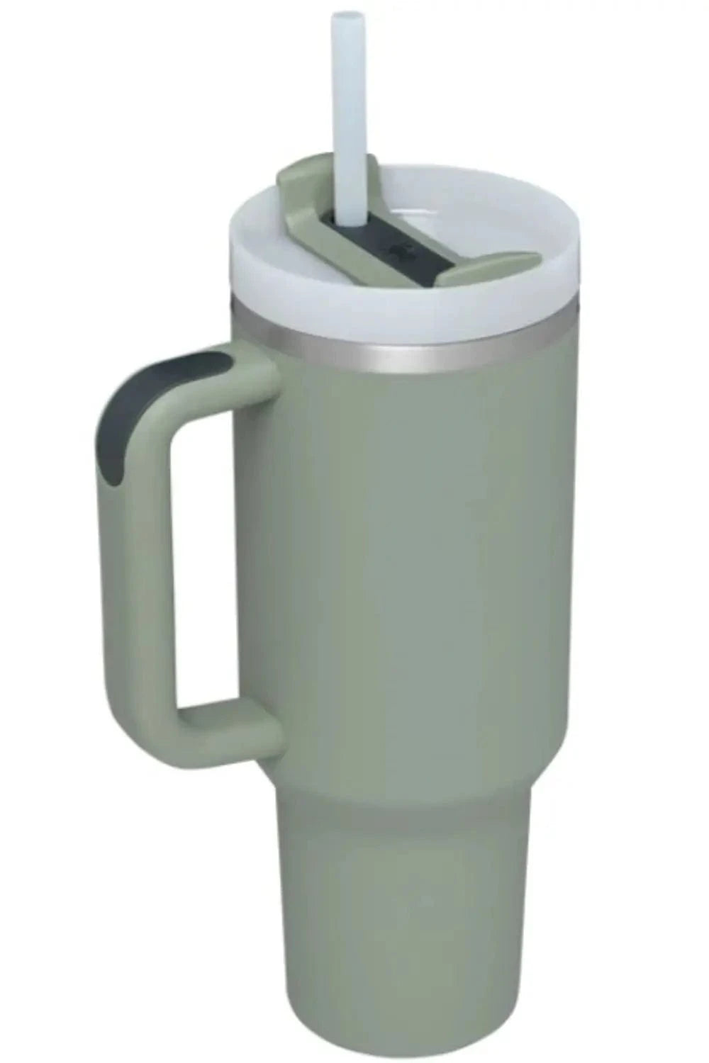 Stainless Steel Tumbler with Upgraded Handle and Straw Sage One Size - Fashorio
