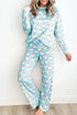 Fashorio Santa Print Long Sleeve Top and Pants Lounge Set