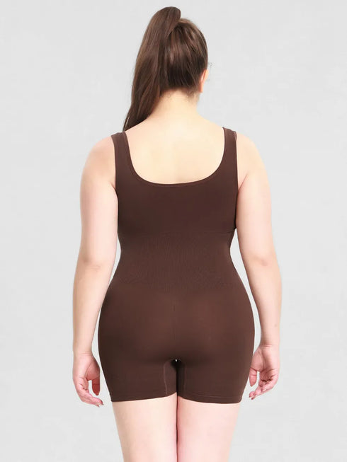 Fashorio Scoop Neck Wide Strap Shaping Romper