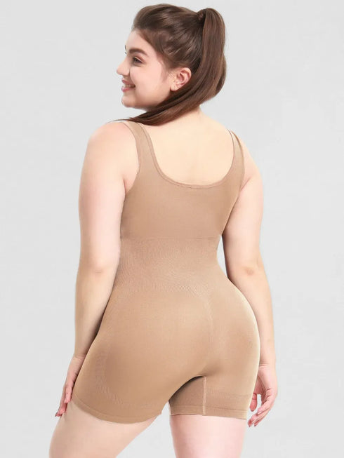 Fashorio Scoop Neck Wide Strap Shaping Romper