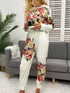 Fashorio Shiny Printed Round Neck Top and Pants Lounge Set