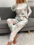 Fashorio Shiny Tie-Dye Round Neck Top and Drawstring Pants Lounge Set