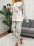 Fashorio Shiny Tie-Dye Round Neck Top and Drawstring Pants Lounge Set