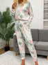 Fashorio Shiny Tie-Dye Round Neck Top and Drawstring Pants Lounge Set
