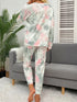 Fashorio Shiny Tie-Dye Round Neck Top and Drawstring Pants Lounge Set