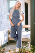 Fashorio Short Sleeve Top and Pocketed Pants Lounge Set
