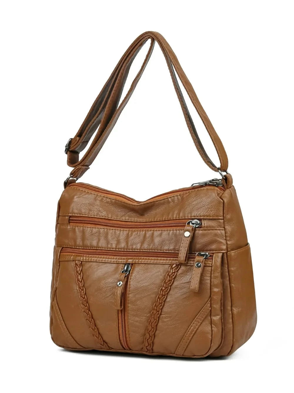 Adjustable Strap PU Leather Shoulder Bag - Fashorio