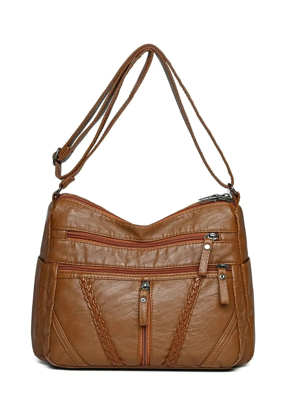Adjustable Strap PU Leather Shoulder Bag - Fashorio