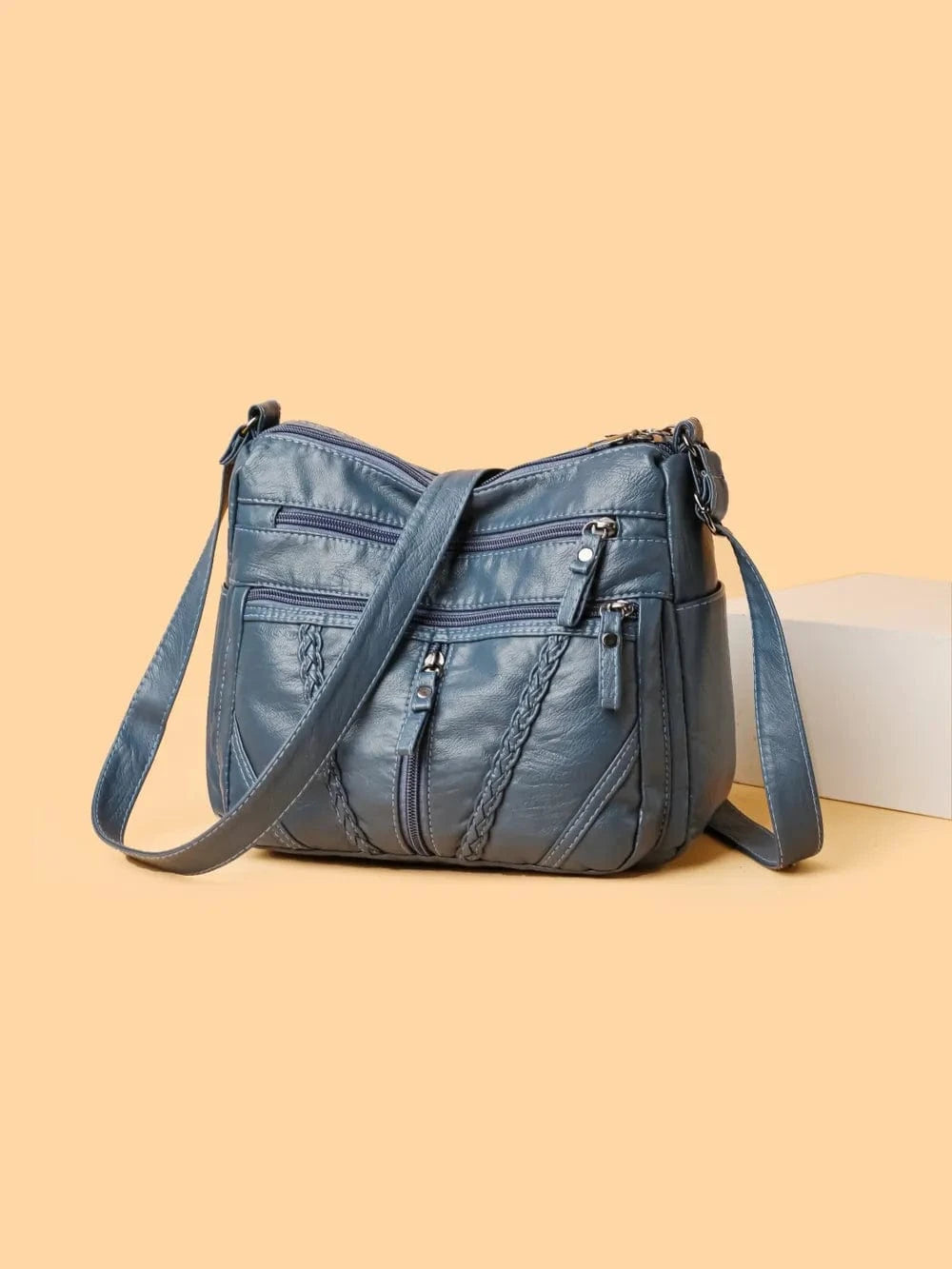 Adjustable Strap PU Leather Shoulder Bag - Fashorio