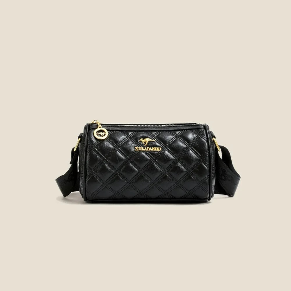 Adjustable Strap PU Leather Shoulder Bag Black One Size - Fashorio