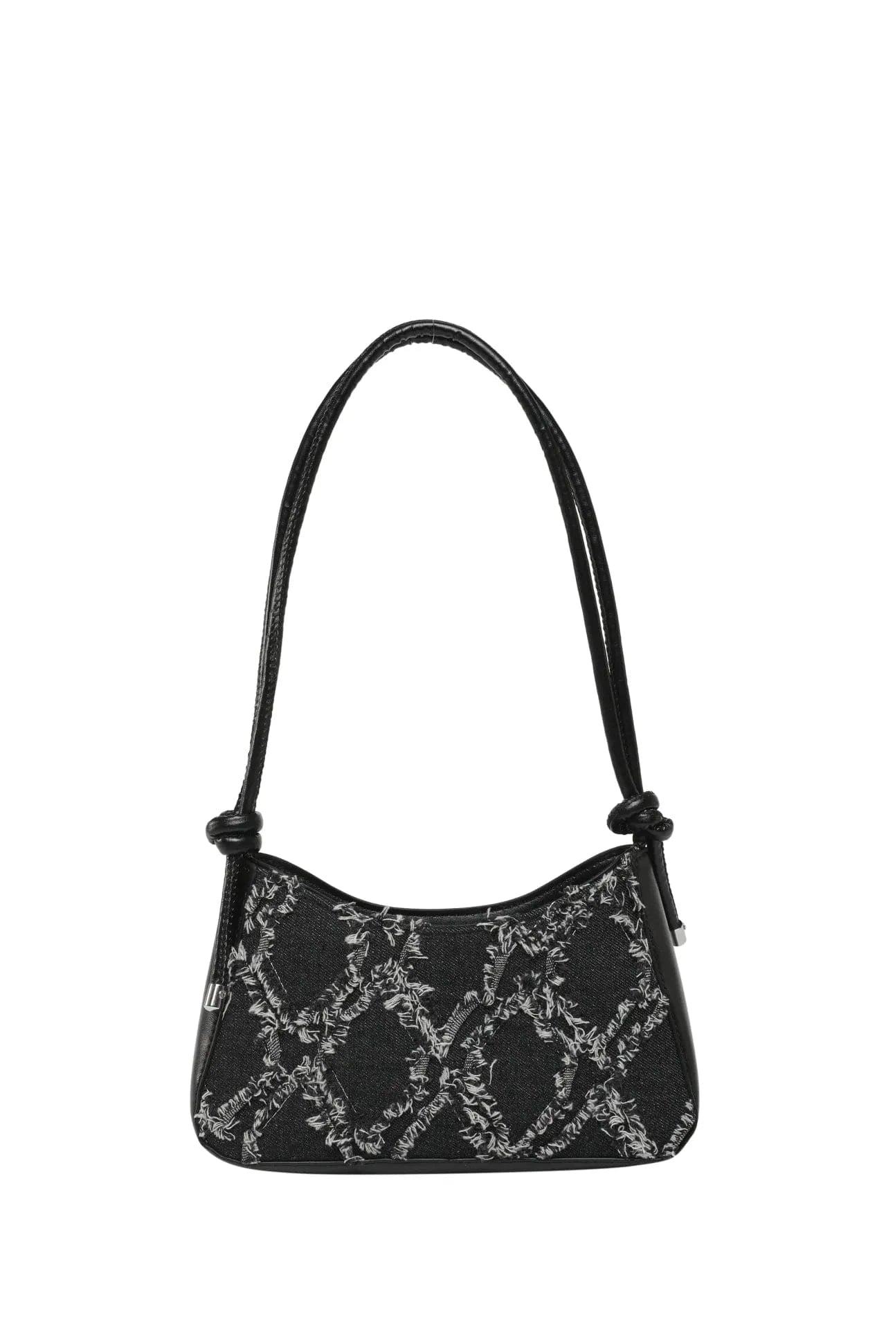 Raw Hem Shoulder Bag Black onesize - Fashorio