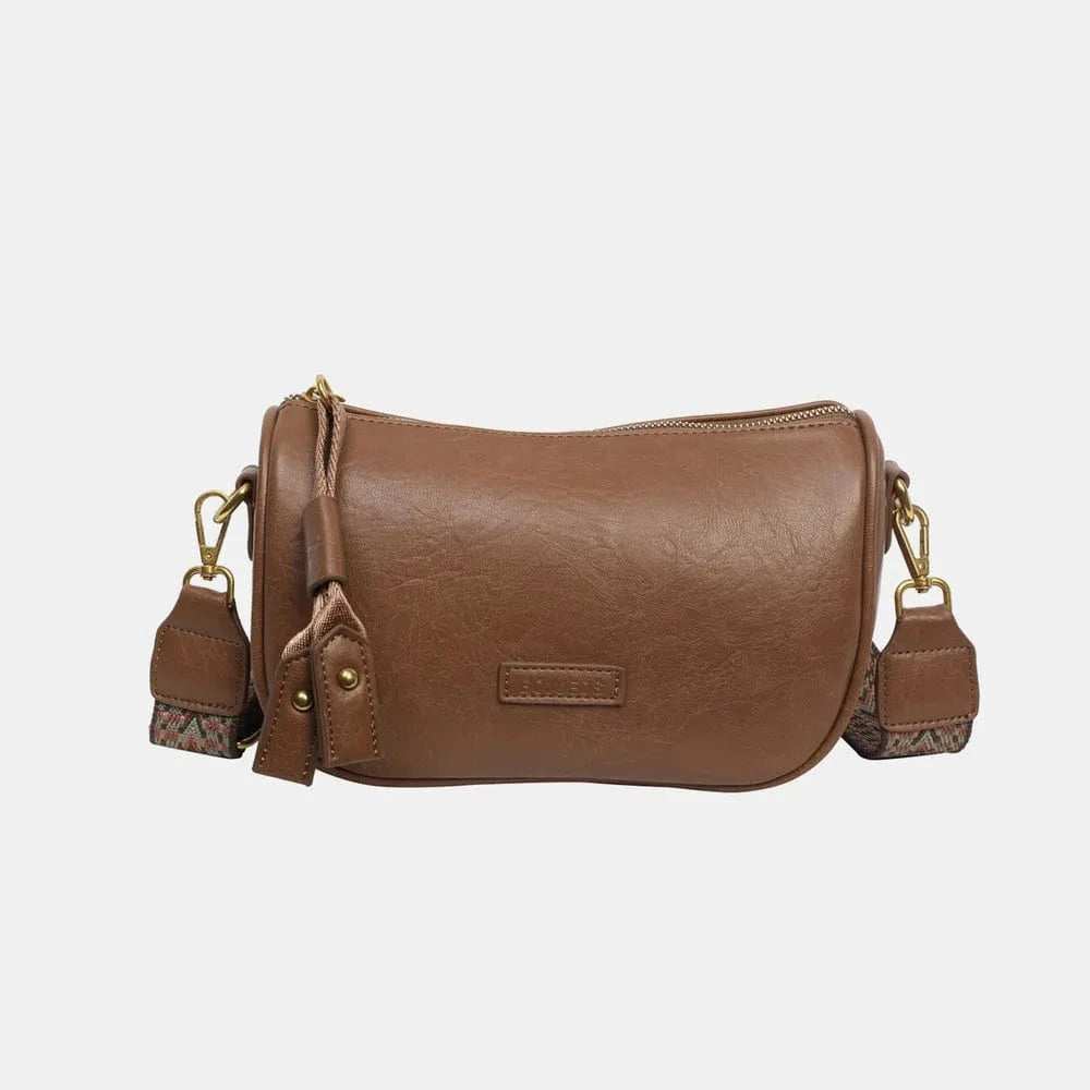 PU Leather Shoulder Bag Camel One Size - Fashorio