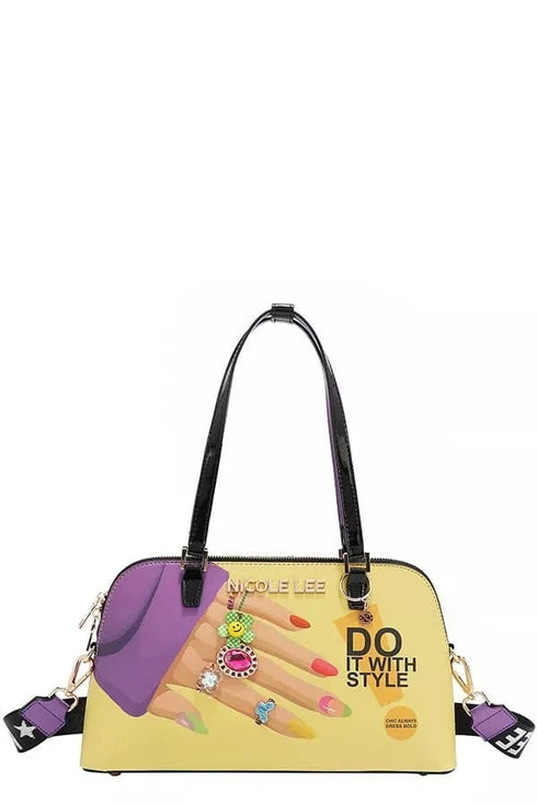 Nicole Lee USA Nail Polish Dome Shoulder Bag - Fashorio
