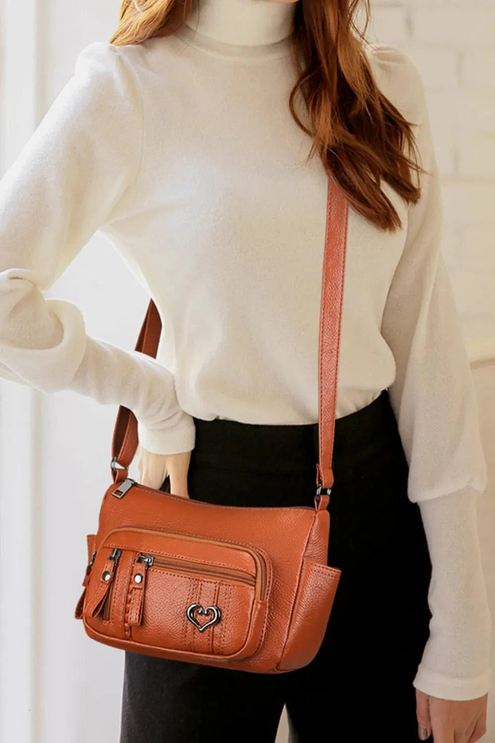 PU Leather Adjustable Strap Shoulder Bag - Fashorio