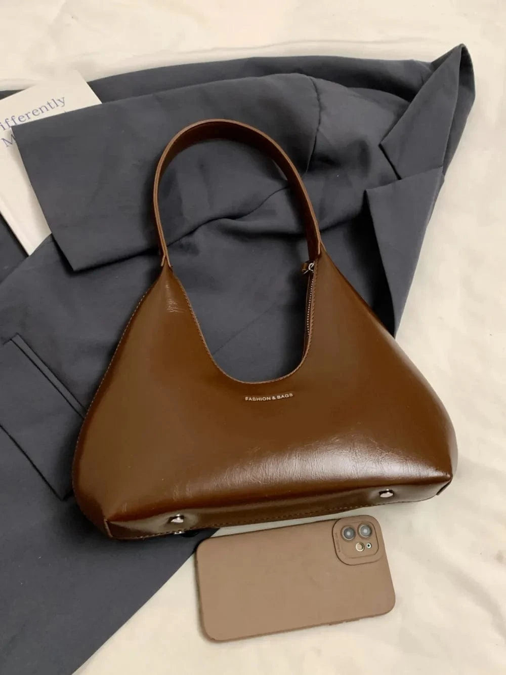PU Leather Shoulder Bag - Fashorio