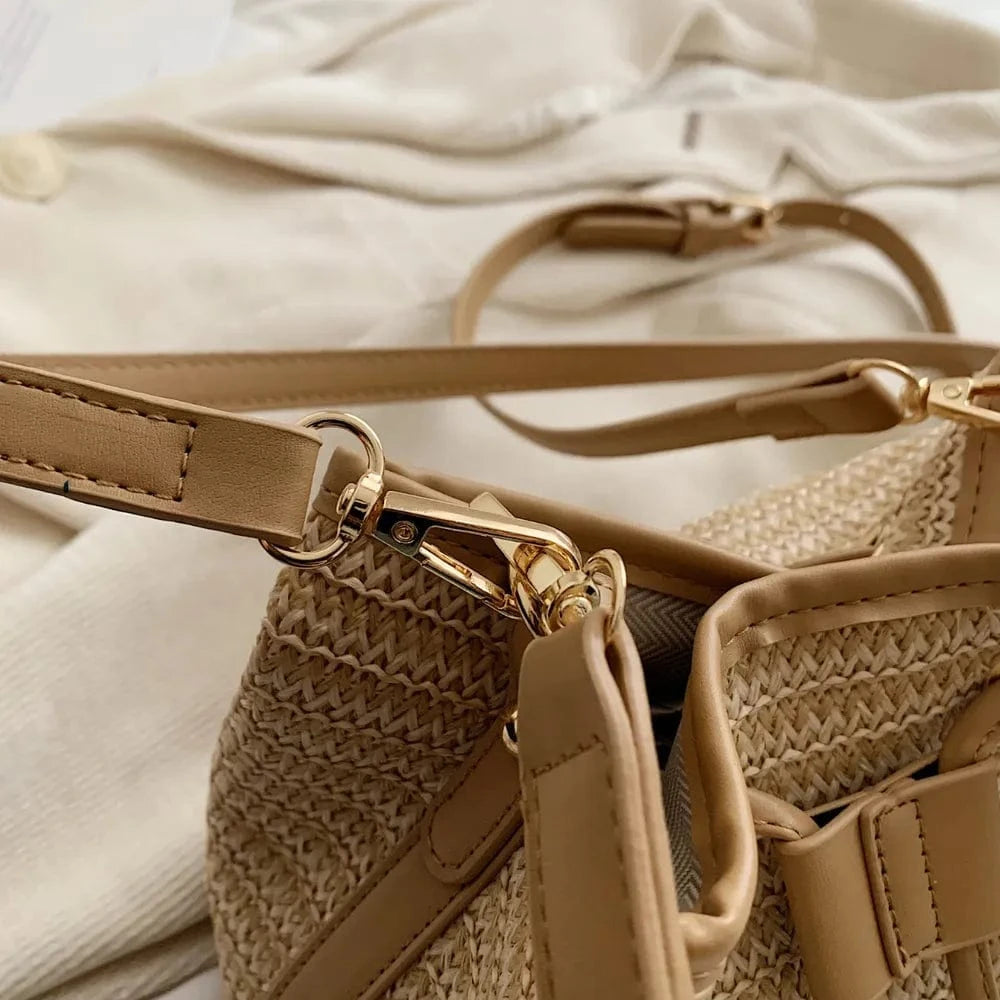 Straw Braided Shoulder Bag - Fashorio