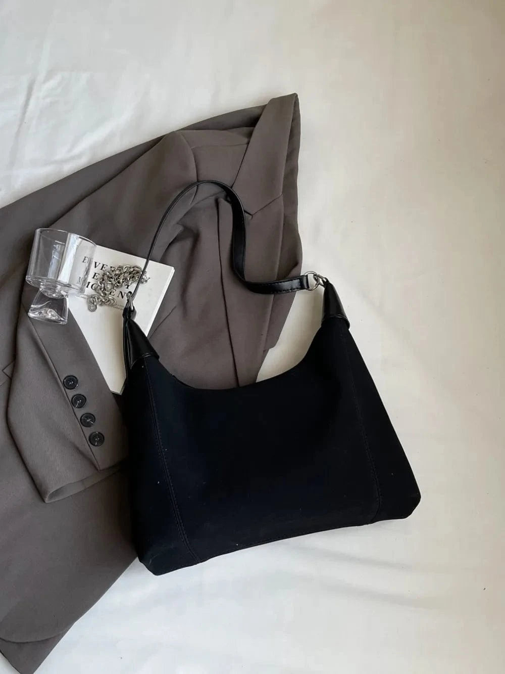 Suede Adjustable Strap Shoulder Bag - Fashorio