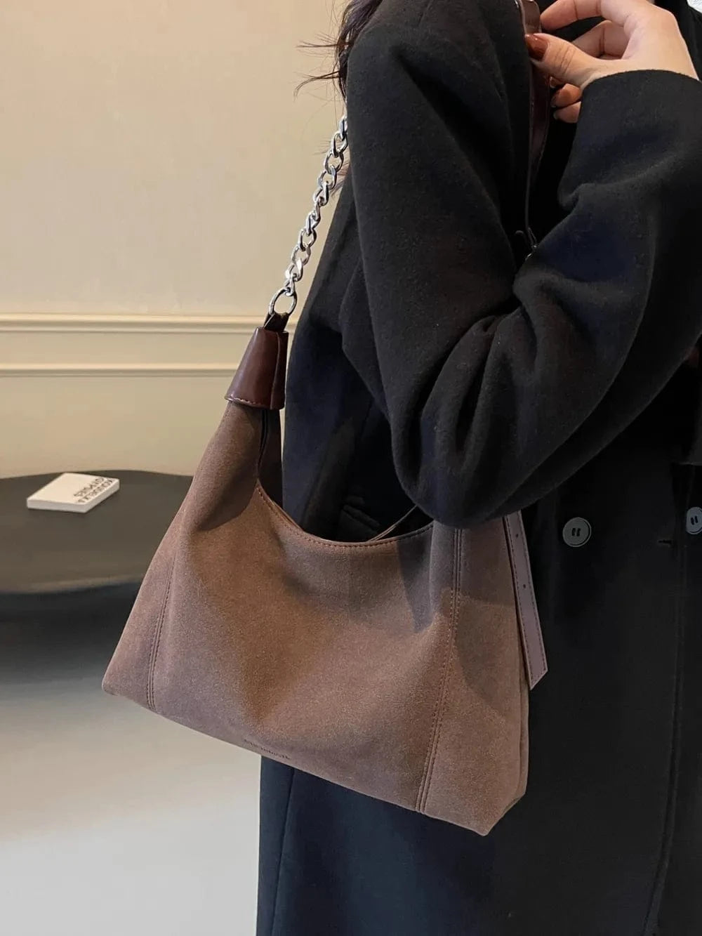 Suede Adjustable Strap Shoulder Bag - Fashorio