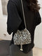 Leopard Chain Bucket Bag White One Size - Fashorio
