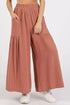 Mittoshop Gauze Elastic Waist Pleated Wide Leg Pants Sienna - Fashorio