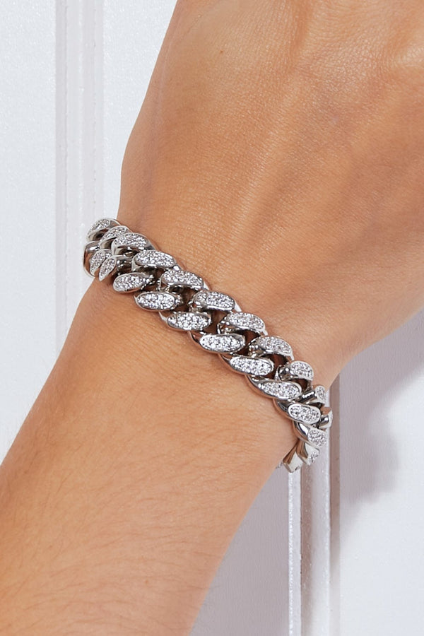 Curb Chain Bracelet Silver 7 - Fashorio