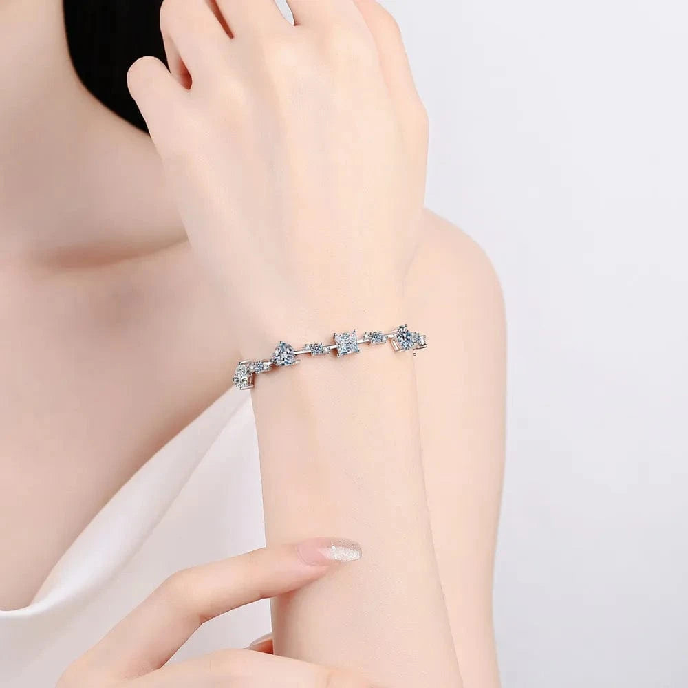 6.2 Carat Moissanite 925 Sterling Silver Bracelet - Fashorio