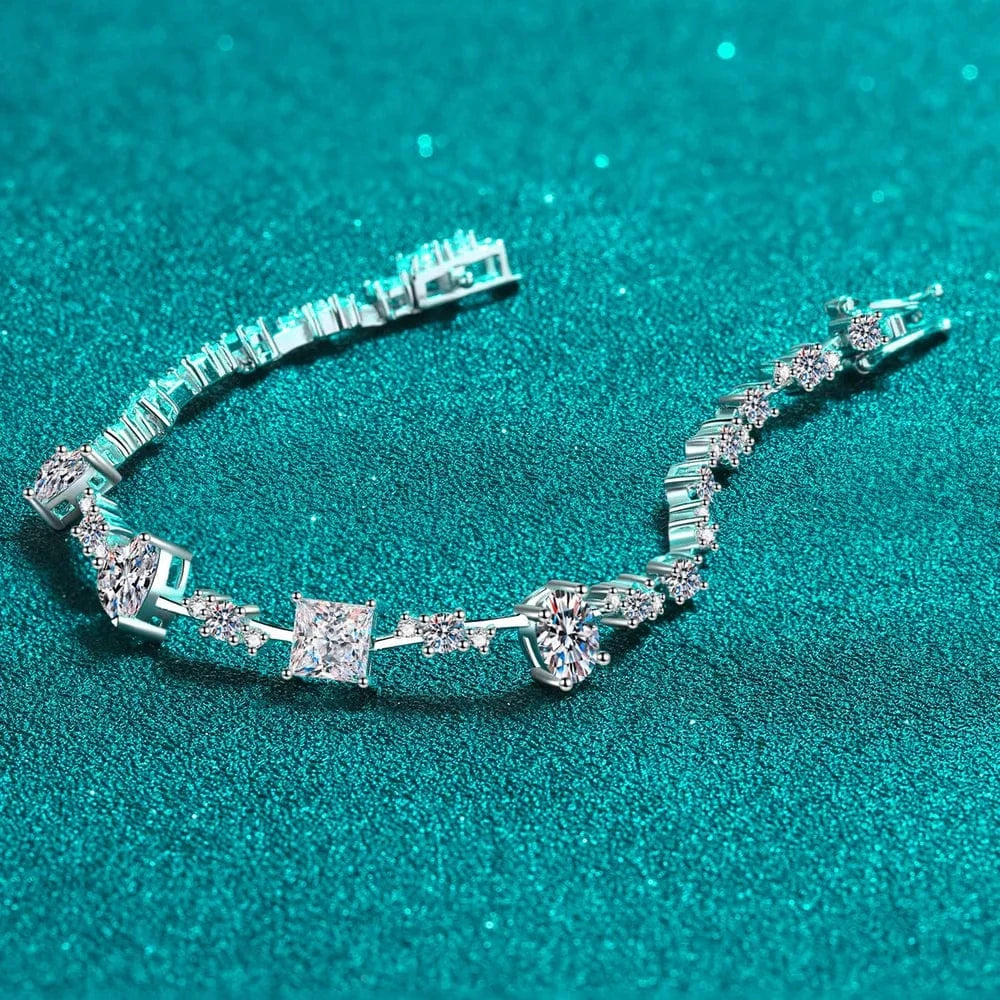 6.2 Carat Moissanite 925 Sterling Silver Bracelet - Fashorio