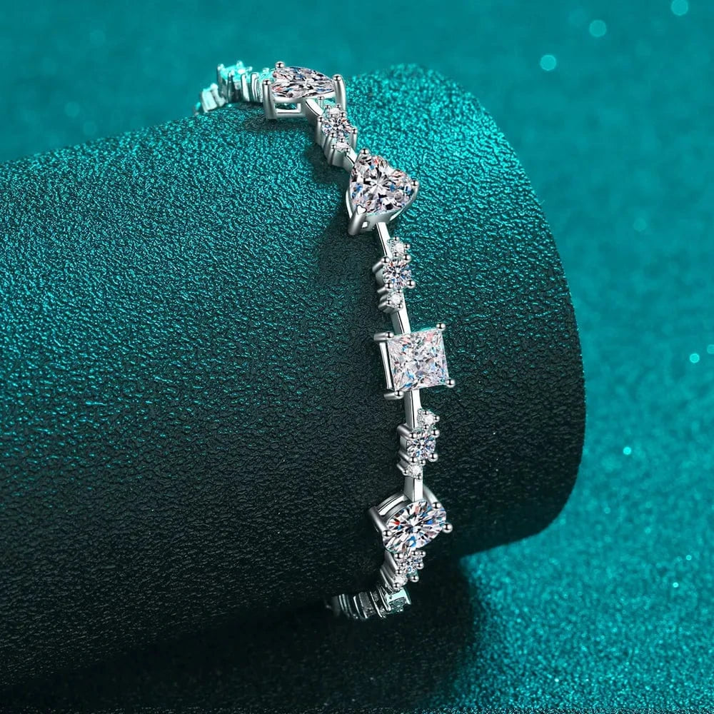 6.2 Carat Moissanite 925 Sterling Silver Bracelet - Fashorio