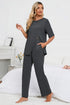 Fashorio Slit Round Neck Top and Pants Lounge Set