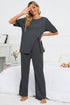 Fashorio Slit Round Neck Top and Pants Lounge Set