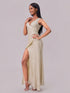 Fashorio Slit Sequin Surplice Sleeveless Maxi Dress