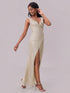 Fashorio Slit Sequin Surplice Sleeveless Maxi Dress