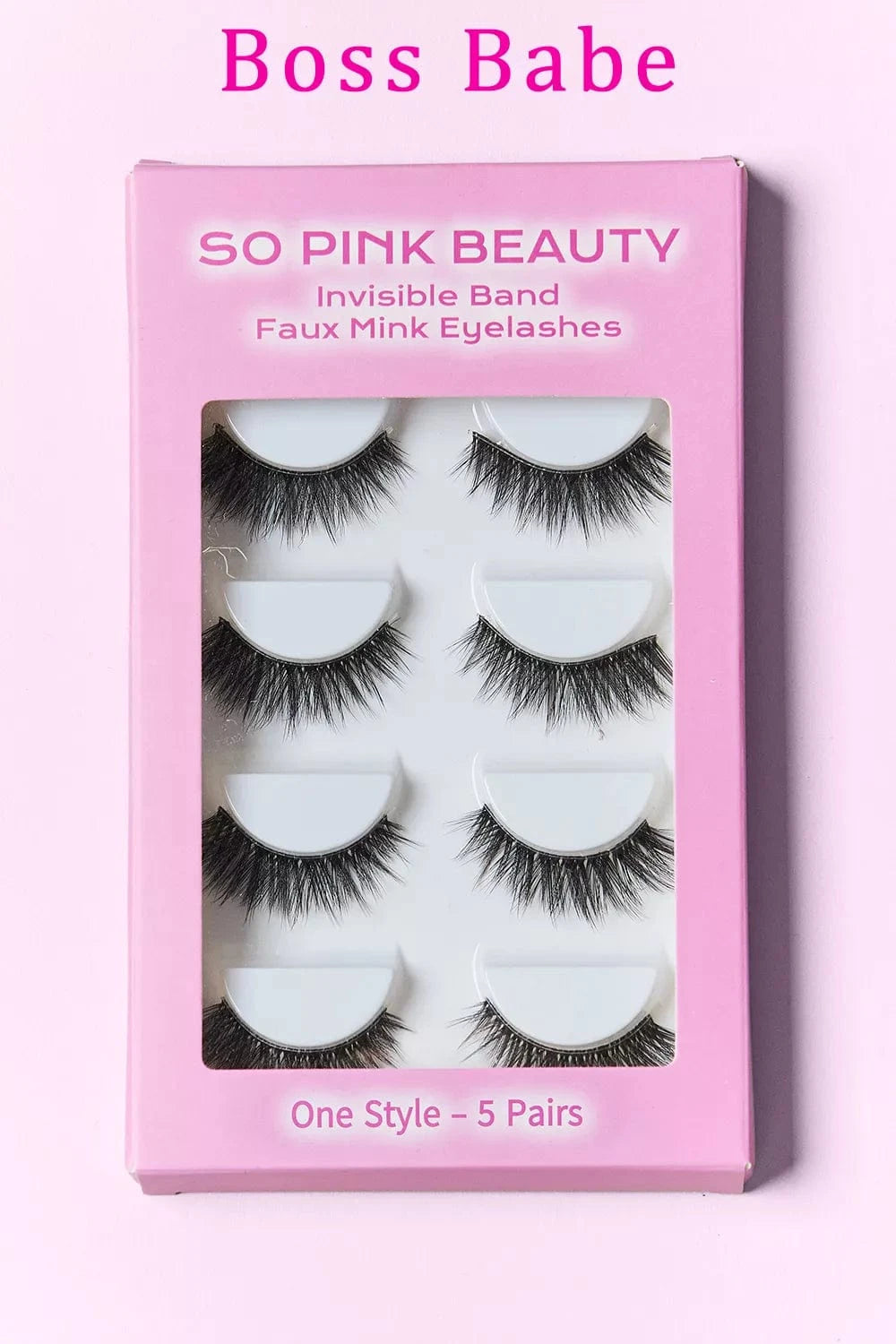 SO PINK BEAUTY Faux Mink Eyelashes 5 Pairs - Fashorio