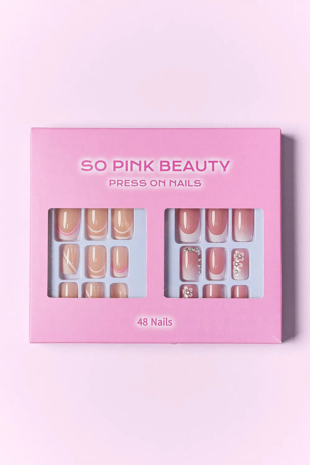 SO PINK BEAUTY Press On Nails 2 Packs - Fashorio