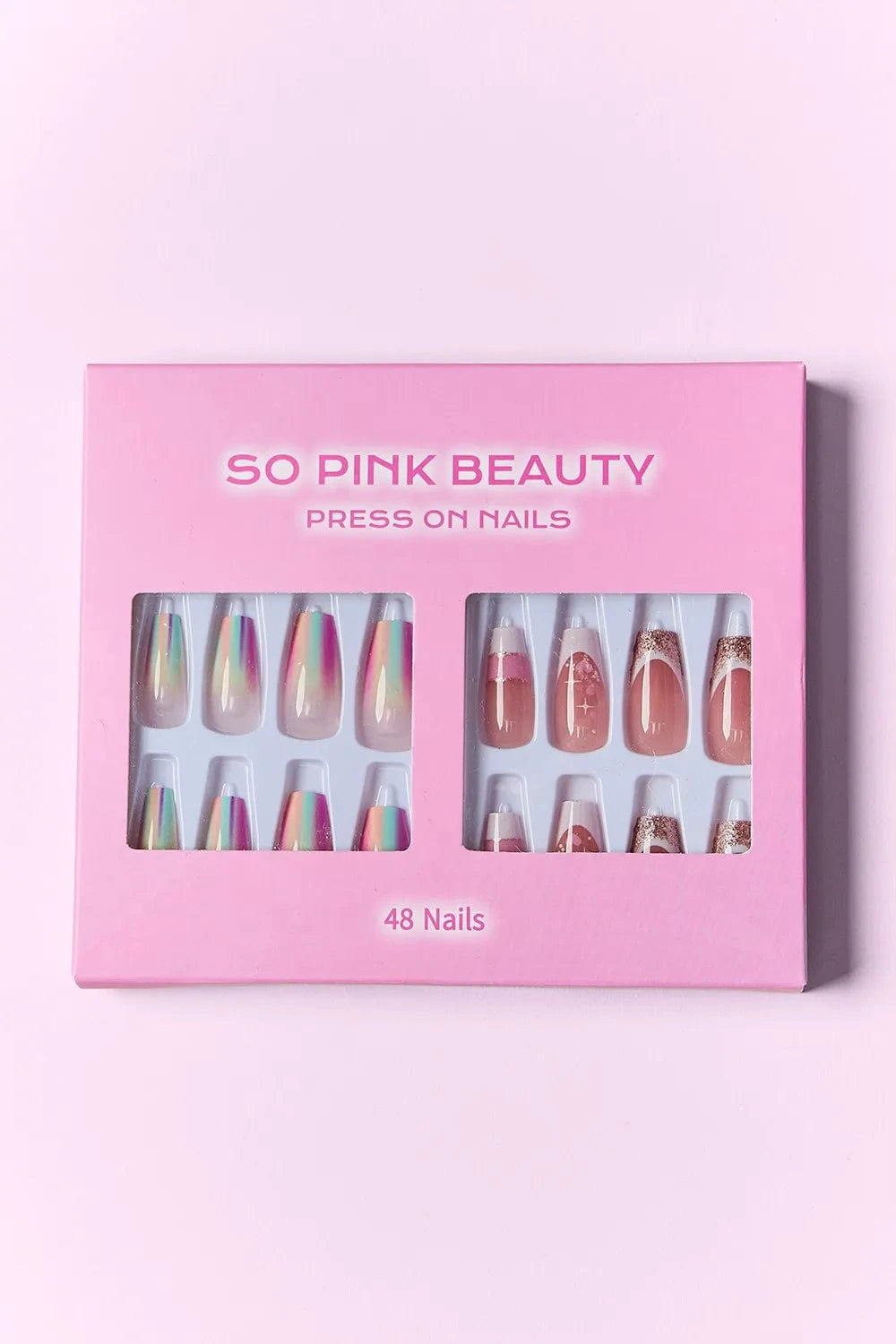 SO PINK BEAUTY Press On Nails 2 Packs - Fashorio