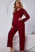 Fashorio Spliced Lace Lapel Collar Pajama Set