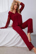 Fashorio Spliced Lace Lapel Collar Pajama Set