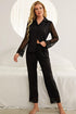 Fashorio Spliced Lace Lapel Collar Pajama Set