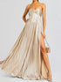 Fashorio Split Sweetheart Neck Tube Maxi Dress